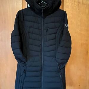 Nautica Women's Black Puffer Jacket with Removable Hood- Size Large
